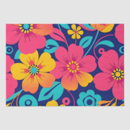 Heldere en gedurfde retro bloemen-dopamine stijl tissuepapier