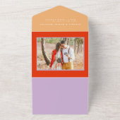 Heldere en gedurfde Retro bruiloft uitnodiging (Buitenkant)