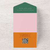 Heldere en gedurfde Retro bruiloft uitnodiging (Buitenkant)