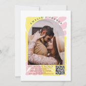 Heldere en gedurfde Retro bruiloft uitnodiging (Voorkant)