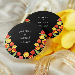 Heldere en gedurfde rustieke lente Tulp Bloemen br Ronde Sticker