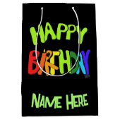 Heldere en Gelukkige Verjaardag Custom Naam Gift B Medium Cadeauzakje (Voorkant)