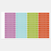 Heldere en groovy gepersonaliseerde naam labels (Vel)