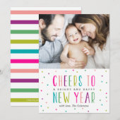 Heldere en Happy Nieuwjaar-fotokaarten Feestdagenkaart (Voorkant / Achterkant)