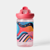 Heldere en kleurrijke abstracte vormen met stippen waterfles (Voorkant)