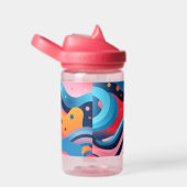 Heldere en kleurrijke abstracte vormen met stippen waterfles (Rechts)