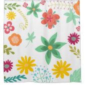 Heldere en kleurrijke Big Flower Art Douchegordijn (Voorkant)