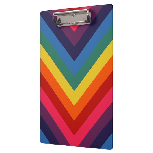 Heldere en kleurrijke Chevron Retro Rainbow Klembord (Links)