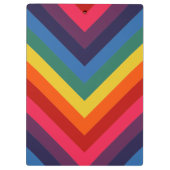 Heldere en kleurrijke Chevron Retro Rainbow Klembord (Achterkant)
