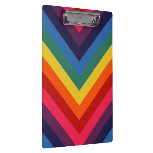 Heldere en kleurrijke Chevron Retro Rainbow Klembord (Rechts)