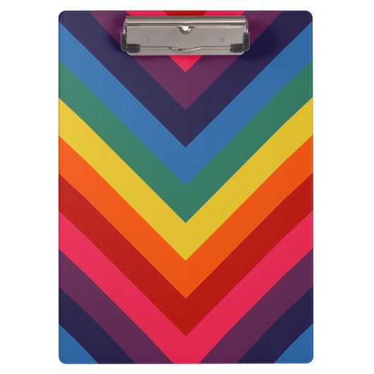 Heldere en kleurrijke Chevron Retro Rainbow Klembord (Voorkant)