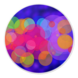 Heldere en kleurrijke cirkels keramische knop