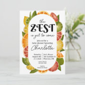 Heldere en kleurrijke Citrus Baby shower Invitatio Kaart (Staand voorkant)