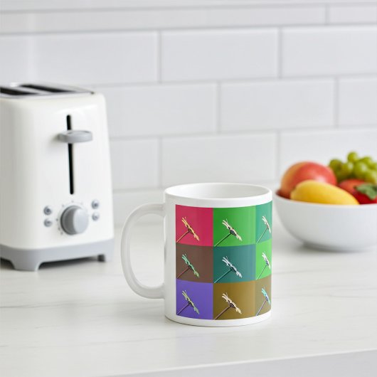 Heldere en kleurrijke Daisy Squares, Abstracte Blo Koffiemok