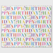 Heldere en Kleurrijke Gelukkige Verjaardag Cadeaupapier (Vlak)