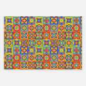 Heldere en kleurrijke geometrische Tegel Inpakpapier Vel (Voorkant 3)