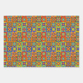 Heldere en kleurrijke geometrische Tegel Inpakpapier Vel (Voorkant 2)