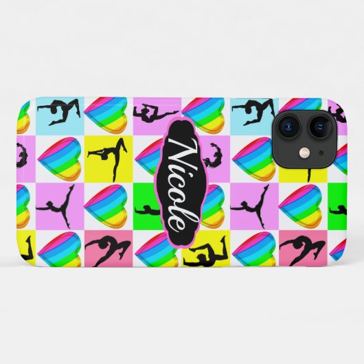 HELDERE EN KLEURRIJKE GEPERSONALISEERDE GYMNASTIEK Case-Mate iPhone CASE (Achterkant (horizontaal))