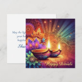 Heldere en kleurrijke Happy Diwali Festival van Li Feestdagenkaart (Voorkant / Achterkant)