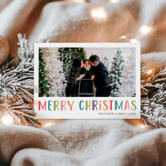 Heldere en kleurrijke kerstfoto feestdagenkaart