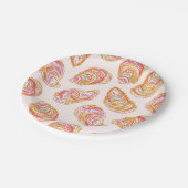 Heldere en kleurrijke kustoesterschelpen papieren bordje (Gekanteld)