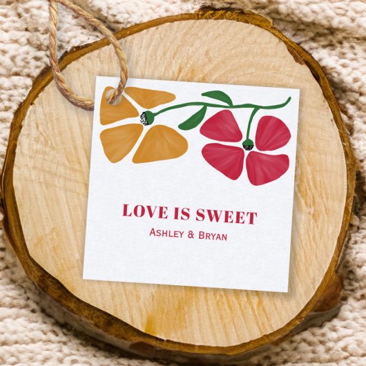 Heldere en kleurrijke liefde is Sweet Wedding Gift Bedankjes Labels