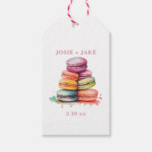 Heldere en kleurrijke macarooncakes cadeaulabel (Voorkant)