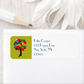 Heldere en kleurrijke mechanische versnellingsboom etiket (Insitu)