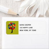 Heldere en kleurrijke mechanische versnellingsboom etiket (Insitu)