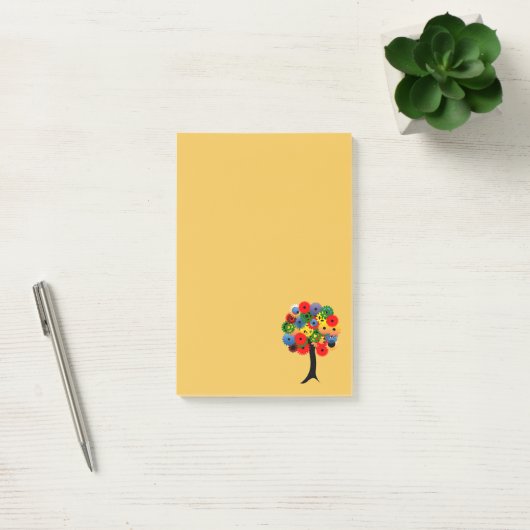 Heldere en kleurrijke mechanische versnellingsboom post-it® notes (Kantoor)