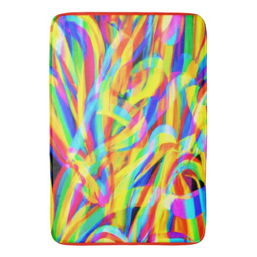 Heldere en kleurrijke neonpatroonkunst badmat (Voorkant Verticaal)