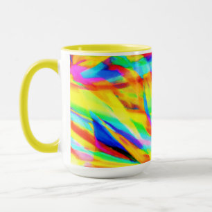 Heldere en kleurrijke neonpatroonkunst mok