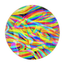 Heldere en kleurrijke neonpatroonkunst snijplank