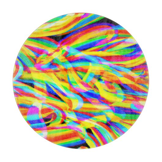 Heldere en kleurrijke neonpatroonkunst snijplank (Voorkant)