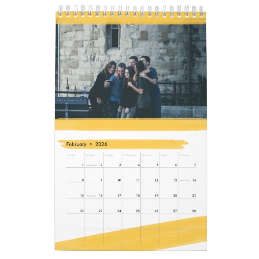 Heldere en kleurrijke penseelstreken 12 maanden fo kalender (Feb 2026)