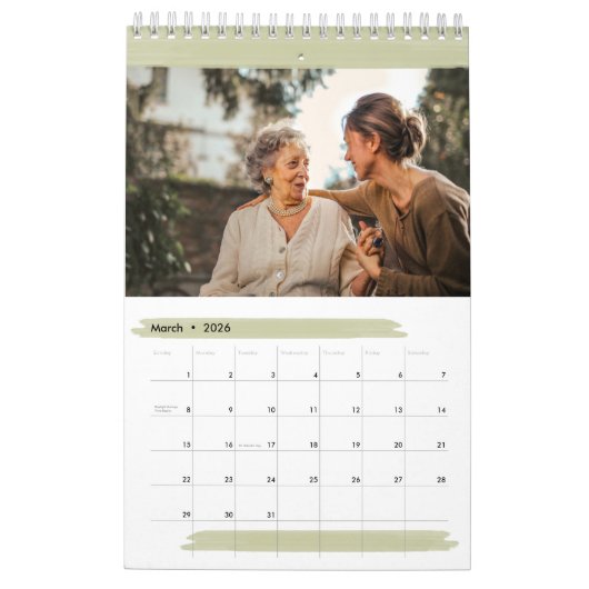 Heldere en kleurrijke penseelstreken 12 maanden fo kalender (Mar 2026)