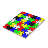 Heldere en kleurrijke puzzelstukken tegeltje (Zijkant)