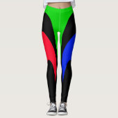 Heldere en kleurrijke strepen leggings (Voorkant)
