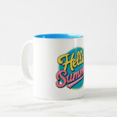 Heldere en kleurrijke Sunshine Coffee Cup Tweekleurige Koffiemok (Voorkant links)