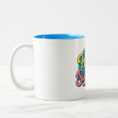 Heldere en kleurrijke Sunshine Coffee Cup Tweekleurige Koffiemok (Links)