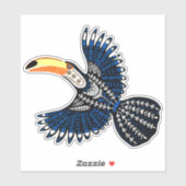 Heldere en Kleurrijke Tropische Toucan Vogel Sticker (Vel)