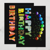 Heldere en kleurrijke verjaardag kaart (Voorkant / Achterkant)