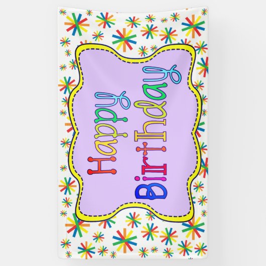 Heldere en kleurrijke verjaardag spandoek (Verticaal)