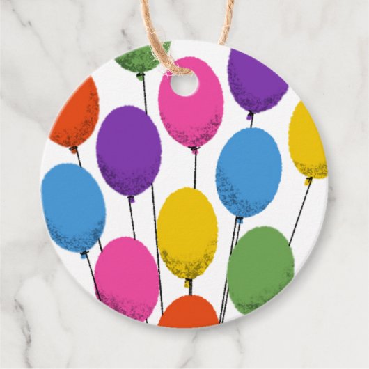 Heldere en kleurrijke Verjaardagsballonnen Bedankjes Labels (Voorkant)