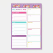 Heldere en kleurrijke weekplanner post-it® notes (Voorkant)