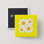 Heldere en Kordate Madelief Vierkante Button 5,1 Cm (Voorkant /achterkant)