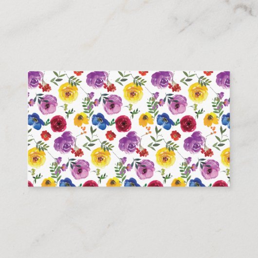 Heldere en Krachtige Bloemige Luierloterij Informatiekaartje (Achterkant)