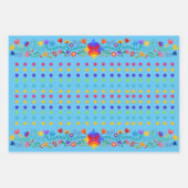 Heldere en Leuke Fiesta Kleuren met Suikerschedels Inpakpapier Vel (Voorkant 3)