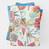 Heldere en Leuke Fiesta Kleuren met Suikerschedels Inpakpapier Vel (In situ)