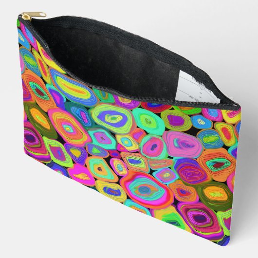 Heldere en leuke kleurrijke Funky Circles Etui (Open)